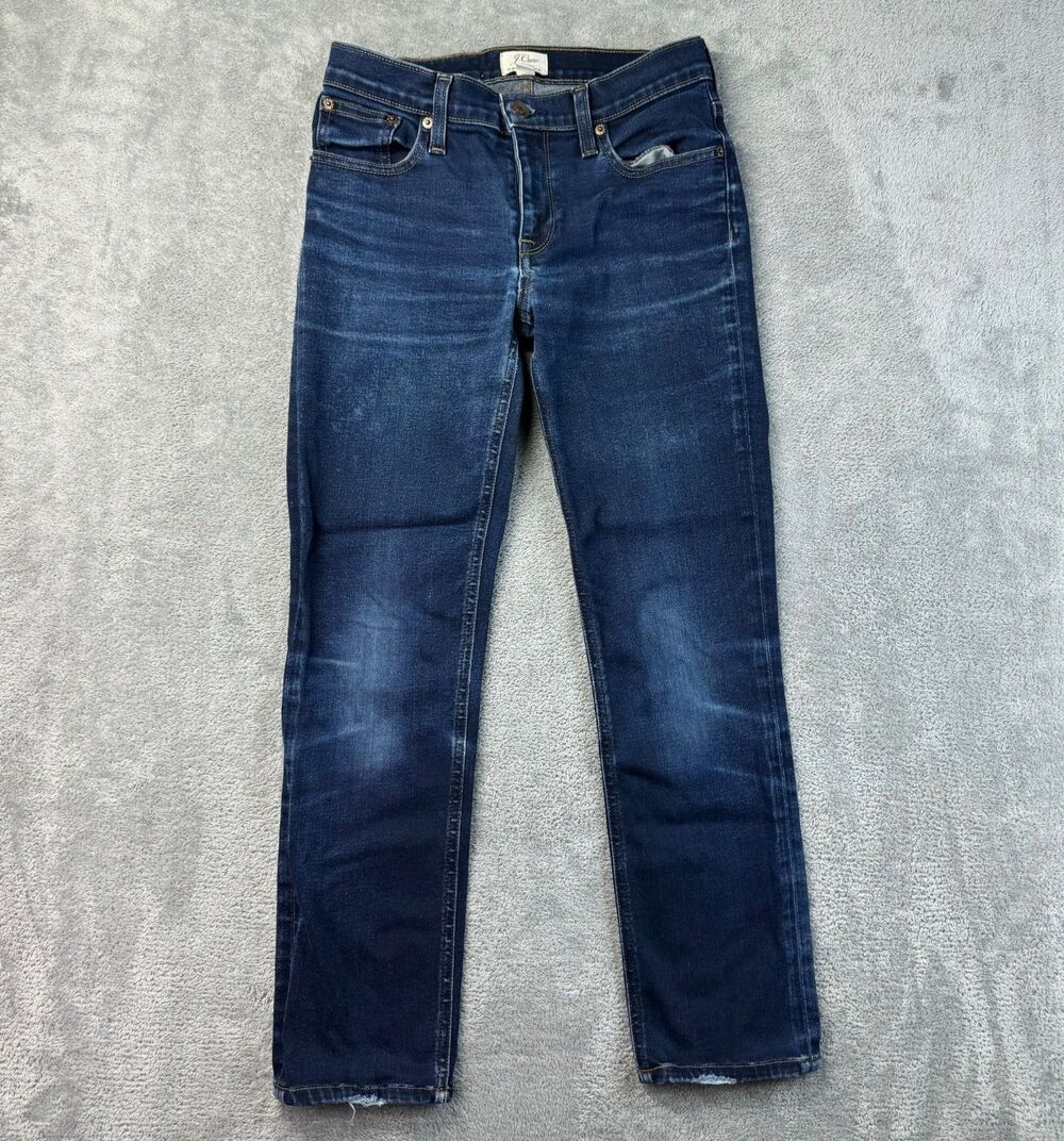 J. Crew Jeans Women's 24 Blue Matchstick Stretch Medium Wash Whiskered Casual